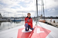 Greta Thunberg on a sailing yacht